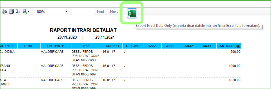 Exportul Direct „Data-Only” în Excel: O Nouă Funcționalitate în STOREWARE